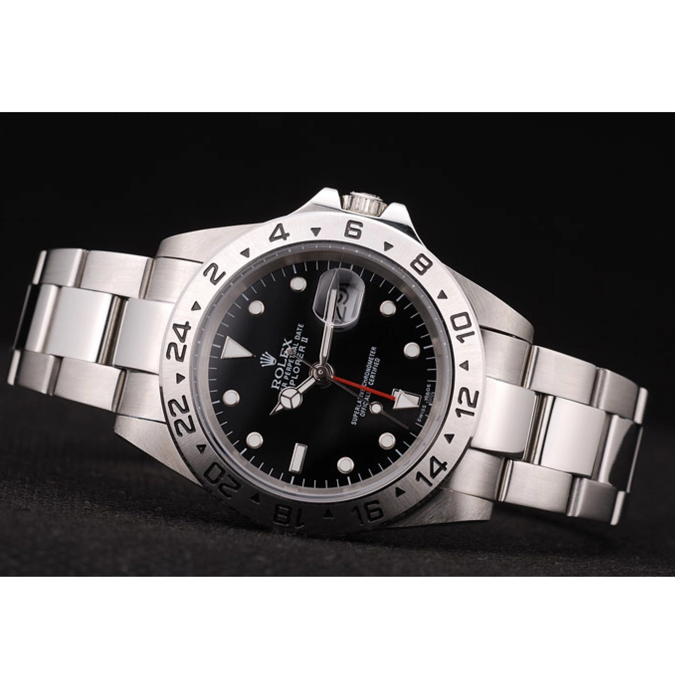 Rolex copies cheap Steel Bezel Rolex Dial Black Stainless Explorer 0515